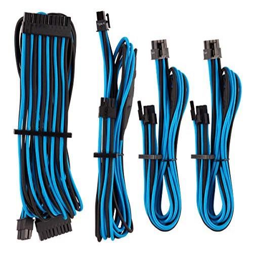 corsair corsair premium sleeved kabel-set (gen 4) - blau/schwarz noir