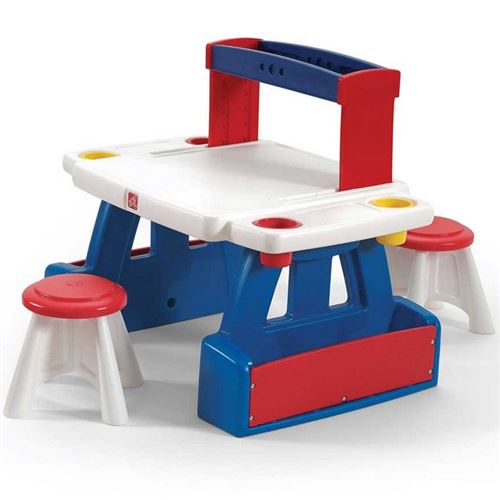 Step2 table artisanale Creative Projects 99 cm bleu/rouge
