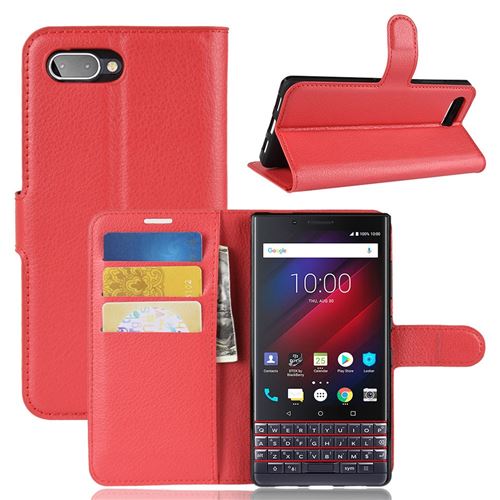 Etui en PU rouge pour BlackBerry KEY2 LE