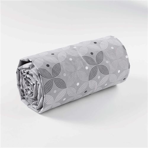 Drap housse 2 personnes 140 x 190 cm imprime 57 fils allover moma Gris souris