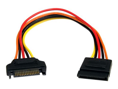 STARTECH.COM  C&acirc;ble d'extension d'alimentation SATA 15 broches 20 cm - Rallonge de c&acirc;ble d'alimentation - alimentation SATA (M) pour alimentation SATA (F) - 20.3 cm - pour