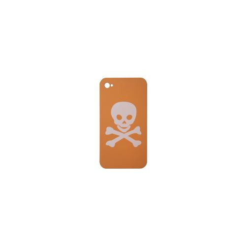 Coque Pirate orange tete de mort blanche iPhone 4/4S