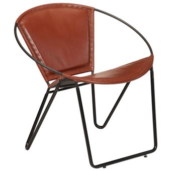 vidaXL Chaise marron cuir véritable246367 - 1