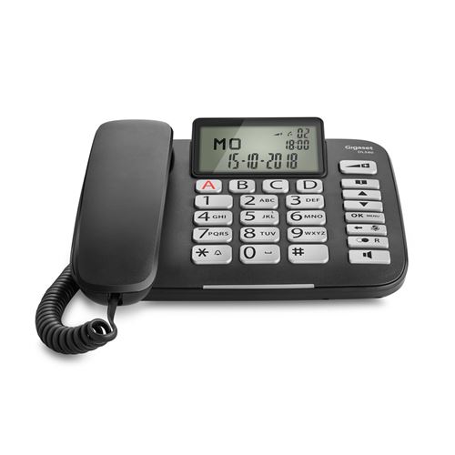 Téléphone Gigaset DL580 Téléphone analogique Identification de l appelant Noir