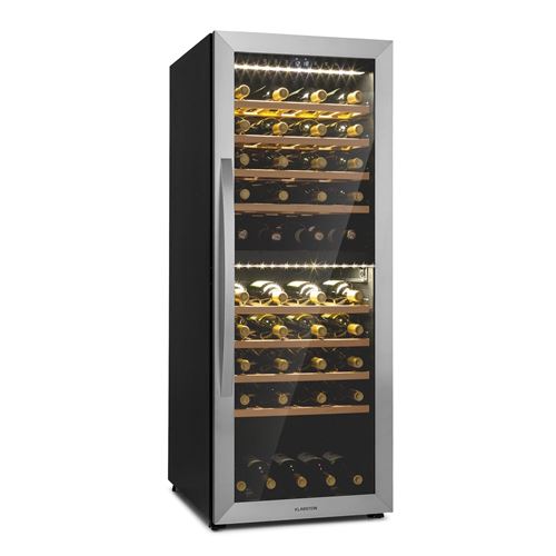 Cave &agrave; vin - Klarstein Vinamour 77 Duo - 191 L - 5 - 20 &deg;C - 2 zones de r&eacute;frig&eacute;ration - Gris