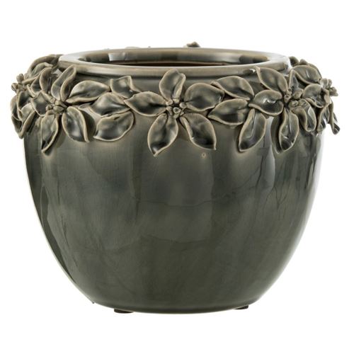 Cache-Pot en Céramique Flora 21cm Gris
