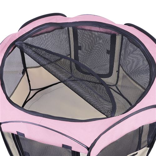 Comparer les prix de Parc à Chiot en Polyester couvert Pliable pour Petits Animaux-rose