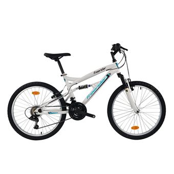 Vélo VTT 24'' Tout Suspendu équipé de 18 vitesses via un dérailleur Shimano, de Freins V-Brake et de Jantes en Aluminium - 1