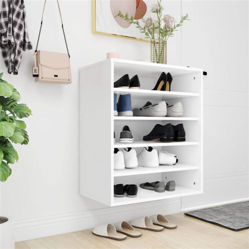 vidaXL Armoire à chaussures Blanc 60x35x70 cm Bois d’ingénierie808936