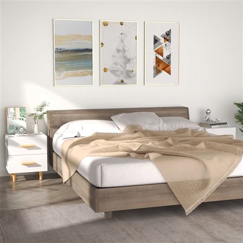 VIDAXL - Table de chevet - 40x35x47,5 cm - Blanc - Image 2