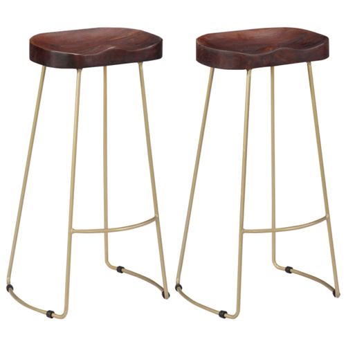 vidaXL Tabourets de bar Gavin 2 pcs Bois de manguier massif