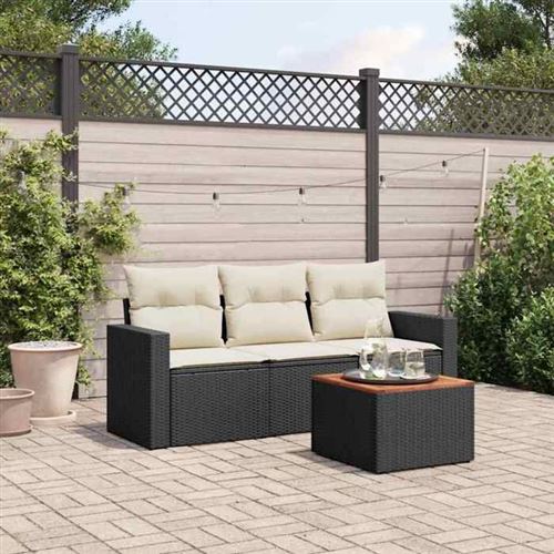 VIDAXL - Salon de jardin modulable - 3 personnes - 4 pièces - Noir - Image 2