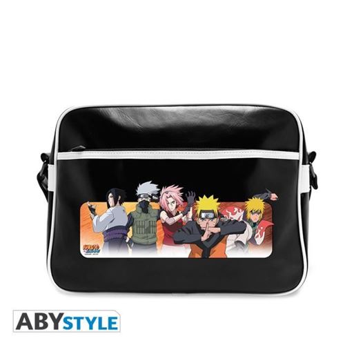 ABYSTYLE Sac Besace -  - Naruto Shippuden - Noir - Bandouli&egrave;re - Poche ext&eacute;rieure 