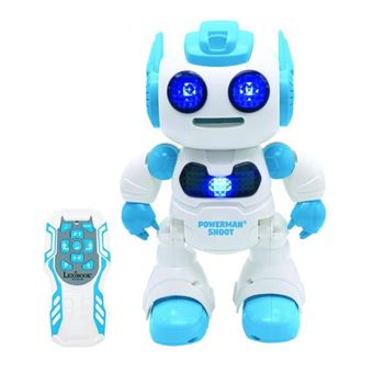 Powerman Shoot Robot Programmable avec Dance, Musique, demo - Telecommande et disques en mousse inclus.