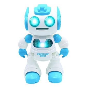 Powerman Shoot Robot Programmable avec Dance, Musique, demo - Telecommande et disques en mousse inclus.