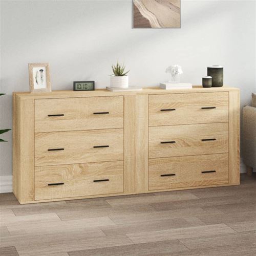 Non Communiqué Marron Buffets 2 Pcs Chêne Sonoma Bois D Ingénierie
