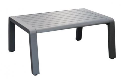 PROLOISIRS Table basse Le Marseille en aluminium/lattes - 90 x 70 cm - graphite
