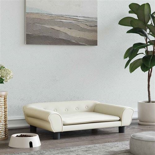 Comparer les prix de vidaXL Lit pour chien crème 70x48x22 cm velours