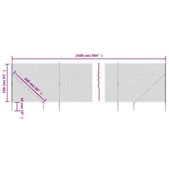 Clôture à mailles losangées 2 po Master Halco acier blanc 5 pi L x 2 pi à 6  pi L N00405