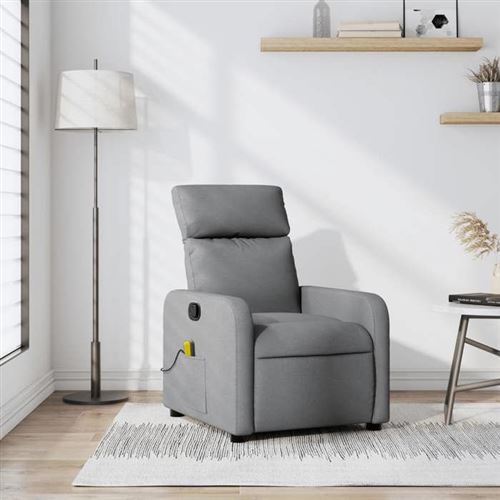 VIDAXL - Fauteuil de massage - Fauteuil de relaxation - Gris clair - Image 2