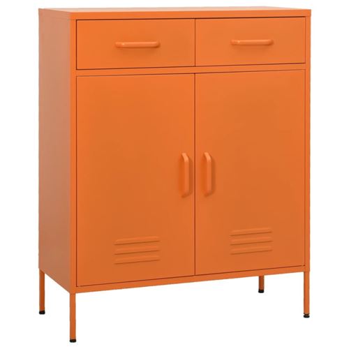 Non Communiqué Orange Armoire De Rangement 80X35x101,5 Cm Acier