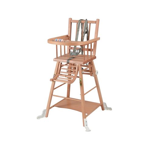Combelle - Chaise haute bébé transformable en bois Marcel - vernis naturel