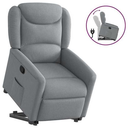 vidaXL Fauteuil de relaxation inclinable tissu gris clair