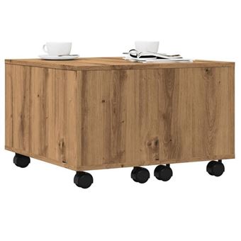 vidaXL Table basse chêne artisanal 60x60x38 cm bois d'ingénierie, table d'appoint, table de salon, table latérale, bout de 856549 - 1