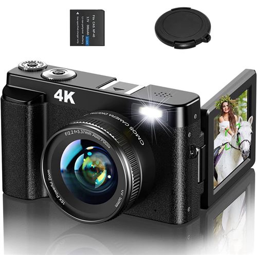 Appareil photo bridge SZSMART DC101L 4K 48MP 16X zoom 3” - noir