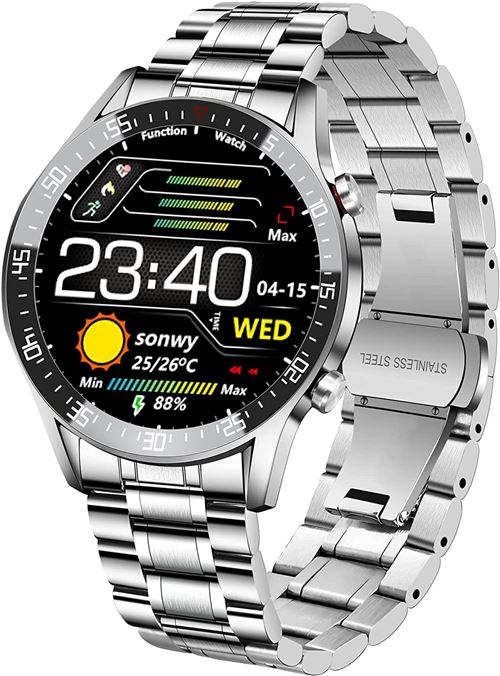Montre connect&eacute;e Chronus BW IP68 &Eacute;tanche Fitness Tracker-Argent-Chronus 