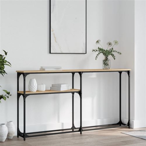 vidaXL Table console chêne sonoma 145x22,5x75 cm bois d'ingénierie