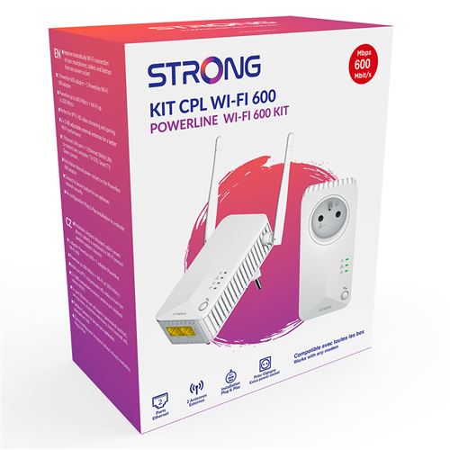 STRONG Pack CPL 600 Mbps et 1 CPL WiFi Prise filtrée et port Ethernet - CPL  - Achat & prix