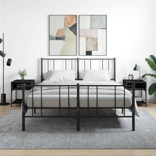 Vidaxl Noir Tables De Chevet 2 Pcs - Image 3