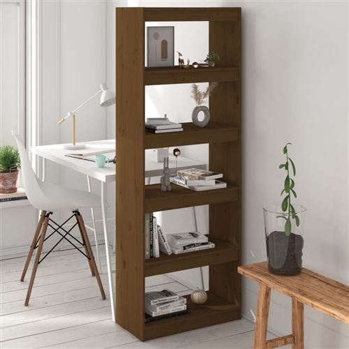 vidaXL Bibliothèque/Cloison Marron miel 60x30x167,5 cm Bois de pin