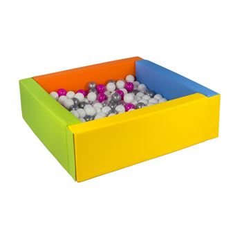 Piscine À Balles Velinda Aire De Jeu + Carrée 300 Balles Multicolor Cuir Écologique à Prix