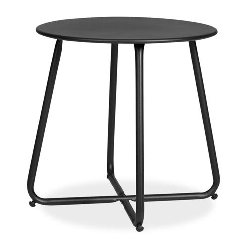 Non Communiqué Noir Table Ronde Métal - Couleur