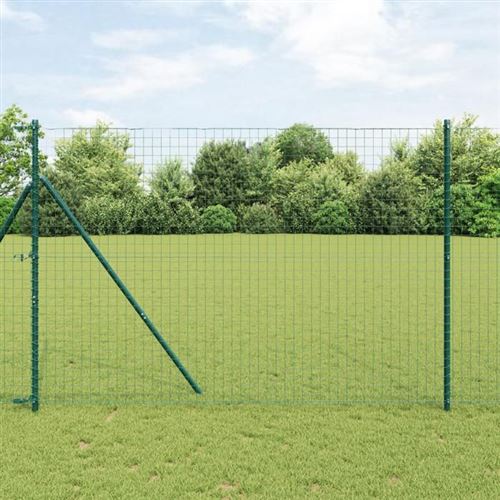Non Communiqué Vert Vidaxl Poteaux De Clôture 52 Pcs Ø32 Mm 210 Cm Acier Galvanisé 3350126