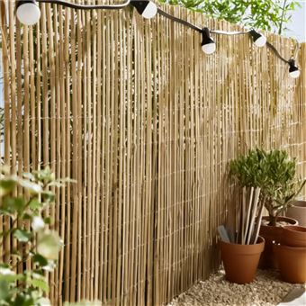 Brise vue de jardin en polyester décor Bambous 300 x 80 cm