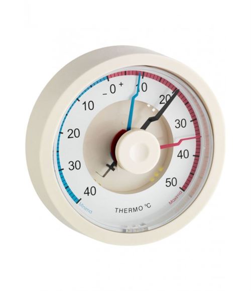 Thermomètre TFA Thermomètre bimétallique analogique MaximaMinima 10.4001 ivoire