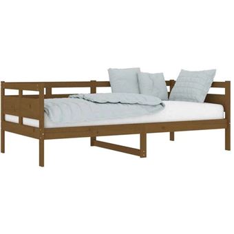 vidaXL Lit de jour sans matelas marron miel bois pin massif 90x190 cm820310 - 1