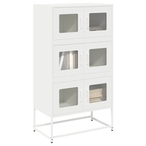 VIDAXL - Buffet haut - 68x39x123 cm - Blanc - Image 3