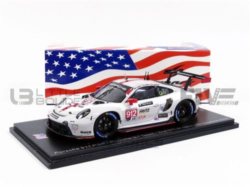 Voiture Miniature de Collection SPARK 1-43 - PORSCHE 911 RSR - Daytona 2020 - White - US121