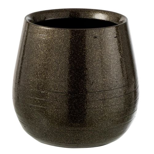 Cache-Pot en Céramique Brillant 20cm Vert
