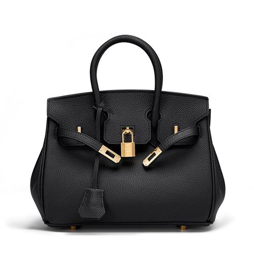 Sac porté main en cuir pour femme noir