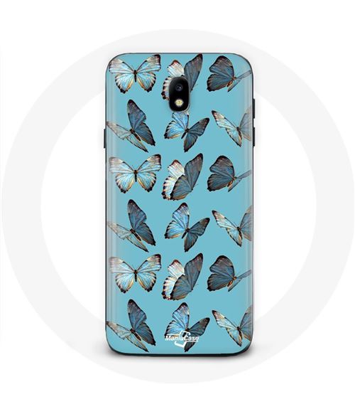 Coque Samsung Galaxy J3 2017 Papillons Fond bleu Maniacase