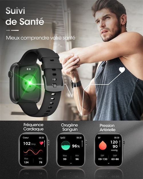 Montre Connectée Femme Homme, Smartwatch avec Appel et SMS 1.7” Montre  Tactile Bracelet Connecté Sport 28 Modes IP67 Podomètre Moniteur Cardiaque  Sommeil Trackers d'activité pour Android iOS (Or) : : High-Tech