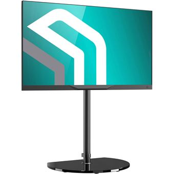 ONKRON Pied TV en Verre Trempé pour 30-60 Pouces, Support TV sur Pied, Poids de 41 kg, VESA 100x100-400x400 Pivotant Hauteur Réglable Noir TS5060-B - 1