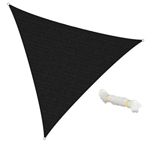 ECD Germany Voile d'ombrage Toile Tendue Parasol Triangulaire 5x5x5m Anthracite - HDPE -