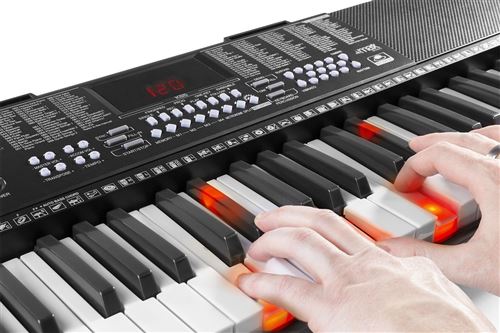 Max KB4 Kit Complet Clavier Électronique Débutant avec Support pour Piano,  Banc de Clavier Rembourré et Casque Audio, Clavier Numérique 61 Touches,  Idéal pour Débuter le Piano : : Informatique