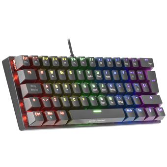 Mars Gaming MK60 Blanc - Red Switch (AZERTY) - Clavier Gamer - Top Achat